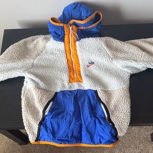 Nike Blue and Orange Sherpa Pullover